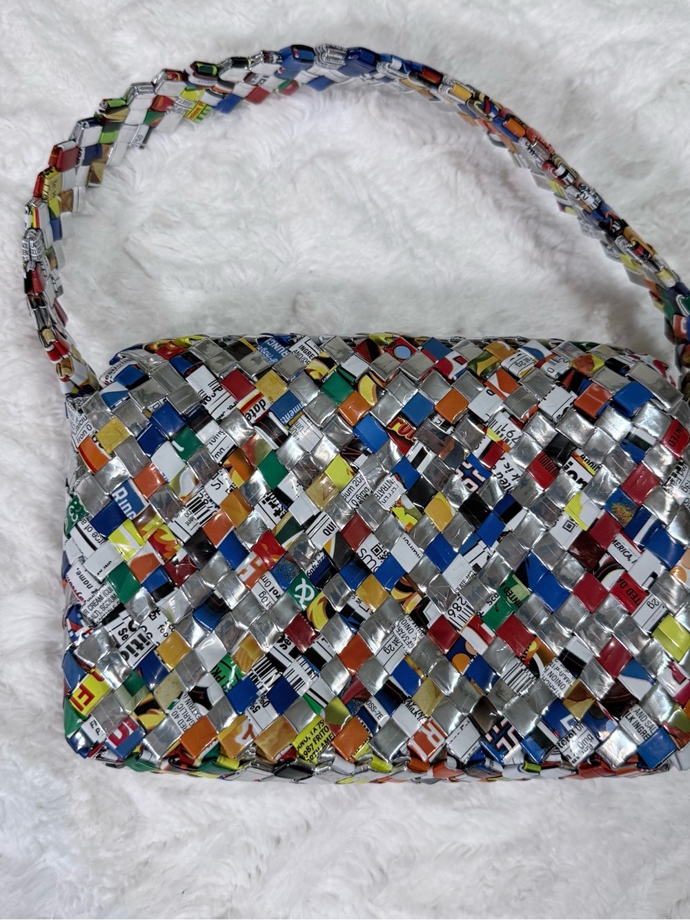 Source Unknown Multicolor Woven Shoulder Bag with Silver Accents - Picture 5 of 12
